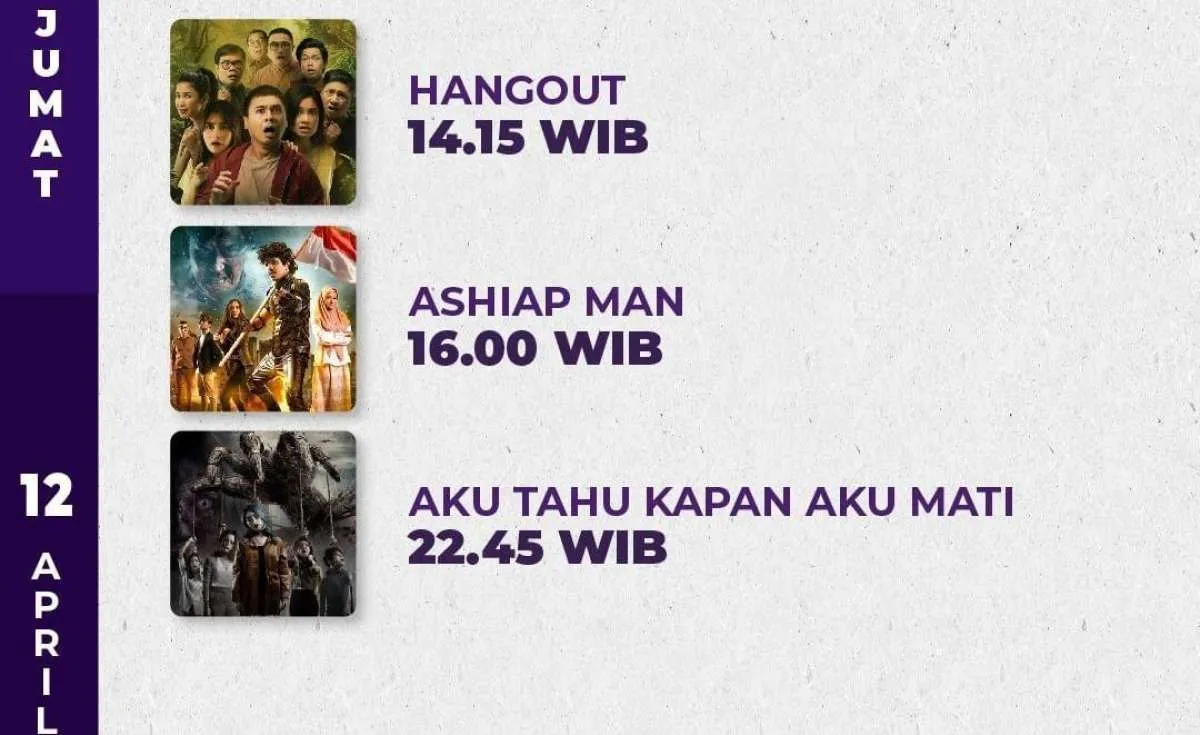 Jadwal Tayang 6 Film Libur Lebaran di Trans7 Hari Ini 12 April 2024, Ada Film Horor