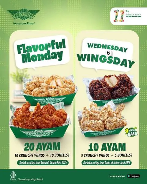 Promo Wingstop Monday & Wednesday