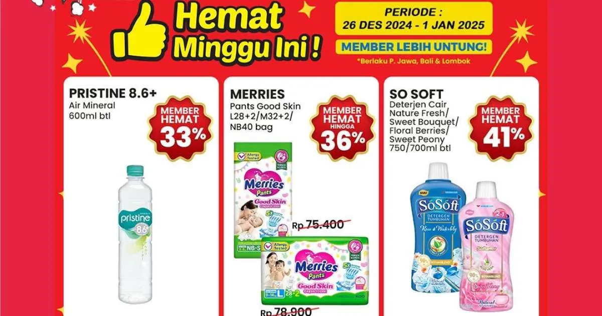 Promo Indomaret 26 Desember 2024-1 Januari 2025, Deterjen So Soft Hemat Sampai 41%