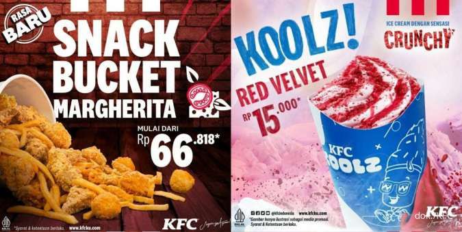 Promo KFC Menu Terbaru Ada Snack Bucket Margherita dan Koolz Red Velvet