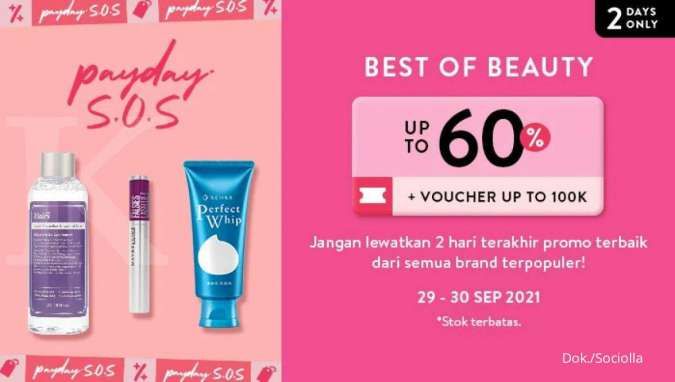 Promo Produk Kecantikan Terbaik di Sociolla, Ada Diskon s/d 60% dan Ekstra Voucher