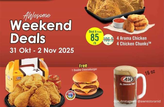Cuma 3 Hari, Promo A&W Weekend Deals Tawarkan Paket Hemat Mulai Rp 85.000-an