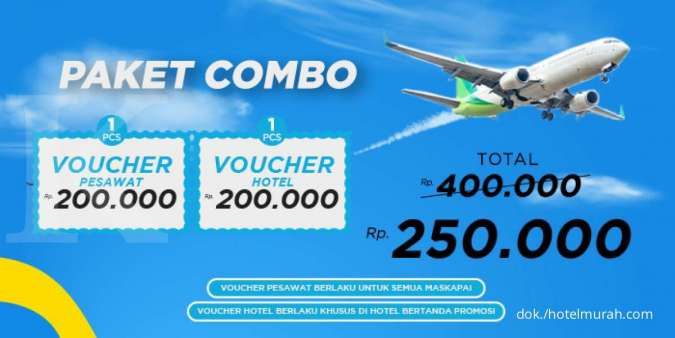 Promo hotelmurah.com, Dapatkan Voucher Pesawat & Hotel Senilai Rp 200.000