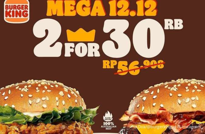 Promo 12.12 di Burger King dan RotiO Hari Ini, Beli 2 Burger Cuma Rp 30.000 Saja