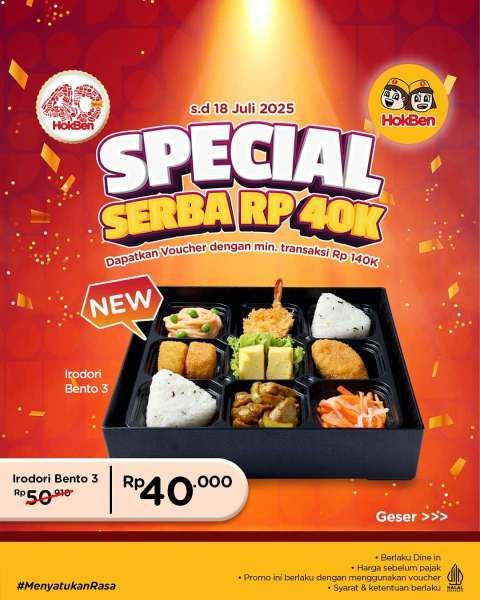 Promo HokBen HUT 40 Tahun Sampai 18 Juli 2025