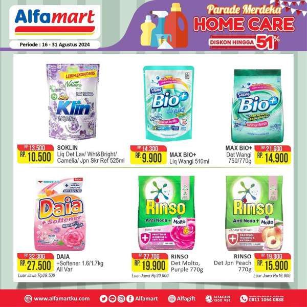 Promo Alfamart Merdeka 16-31 Agustus 2024 Spesial Home Care