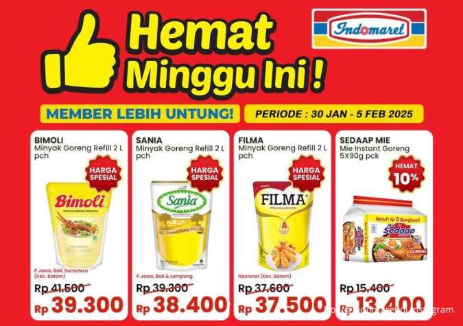 Promo Indomaret 30 Januari-5 Februari 2025, Bimoli-Sania dan Filma Harga Spesial