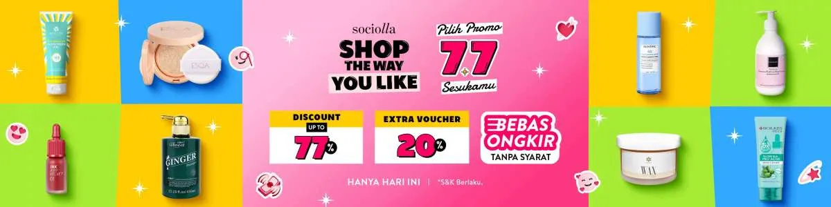 Promo Sociolla 7.7 Diskon s/d 77%, Berlaku Hanya Hari Ini (7/7)