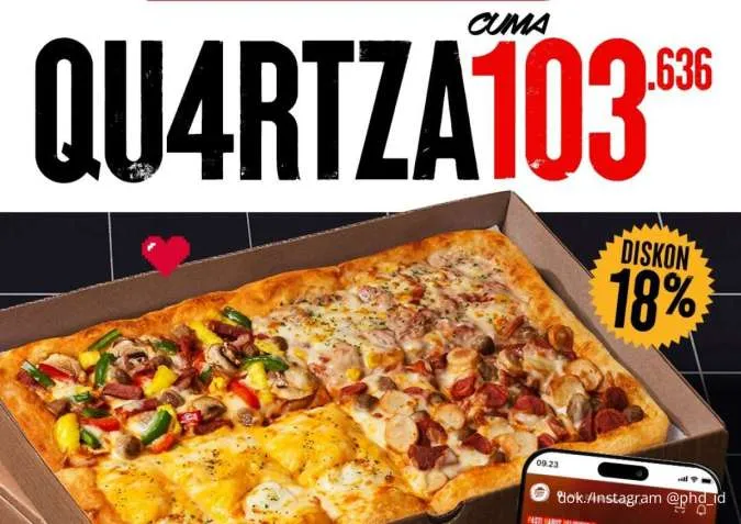 Promo PHD HUT ke-18 Selama Oktober 2025, Nikmati QU4RTZA Pizza 4 Topping Cuma Segini