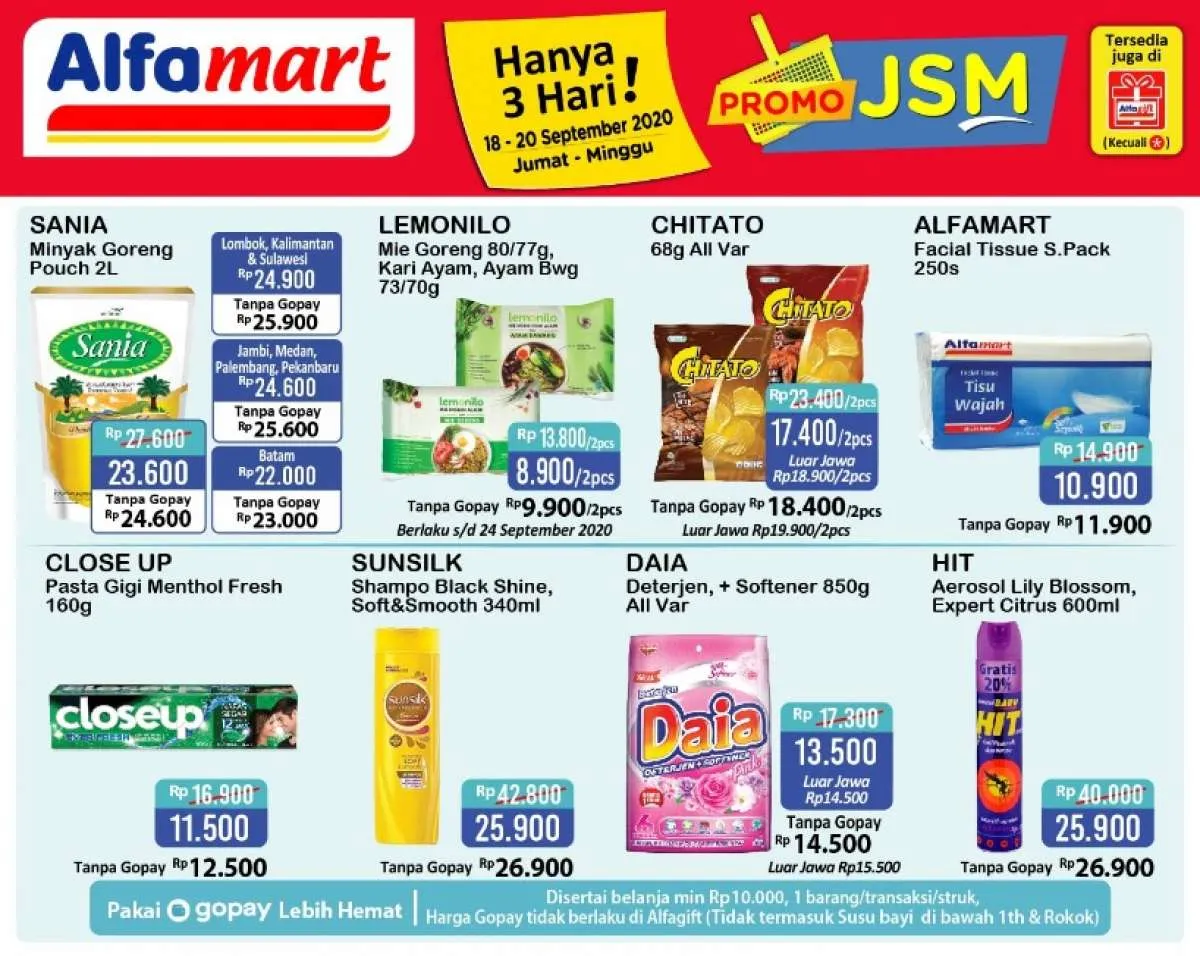 Promo JSM Alfamart 18-20 September 2020, diskon akhir pekan ini!