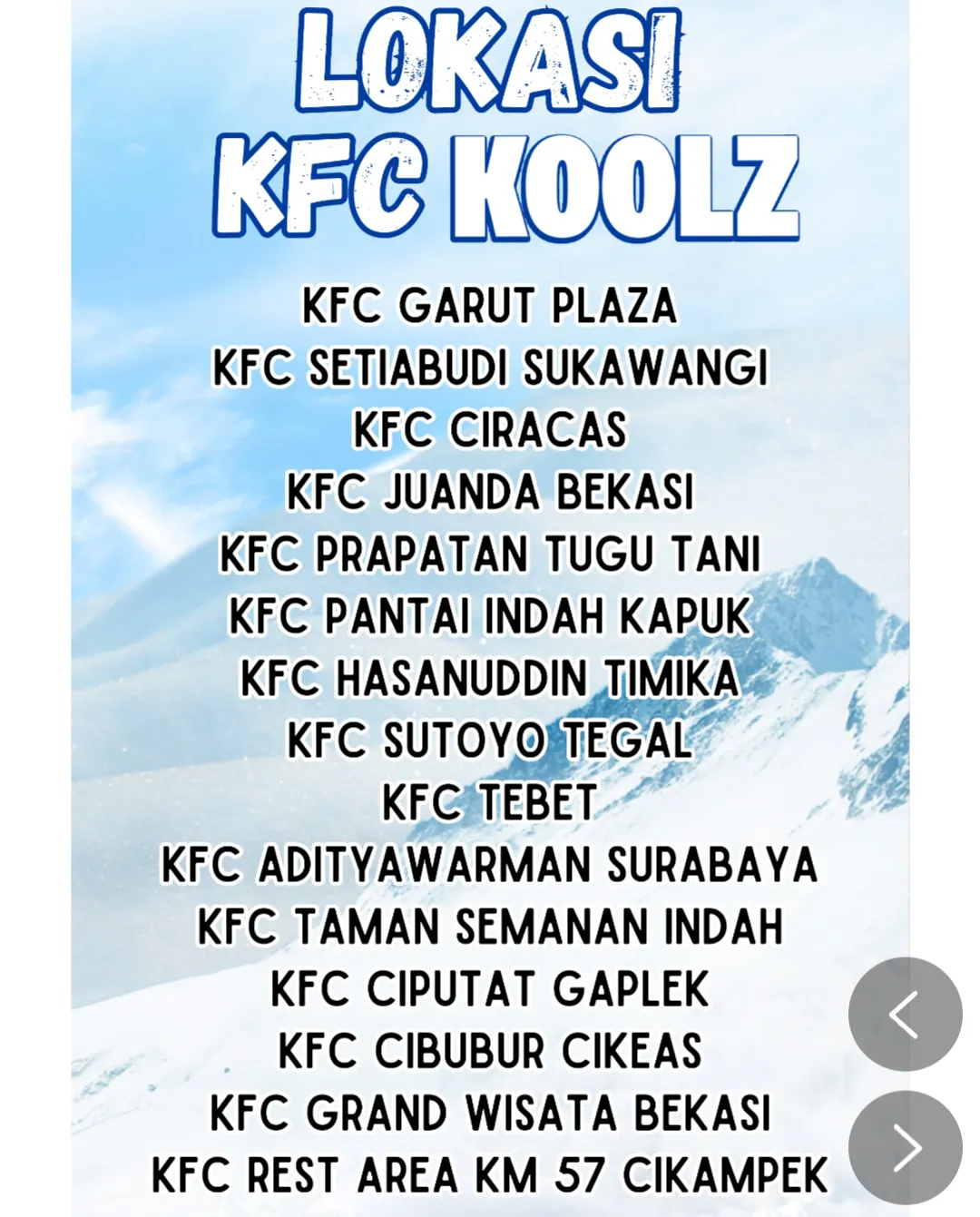 Lokasi KFC Koolz