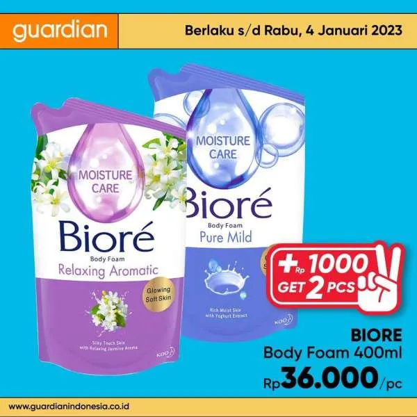 Promo Guardian +1000 Get 2 Pcs Periode 29 Desember 2022-4 Januari 2023