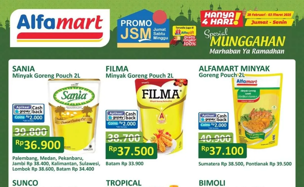 Promo Minyak Goreng Weekend Februari Jelang Ramadan di Indomaret-Alfamart & Superindo