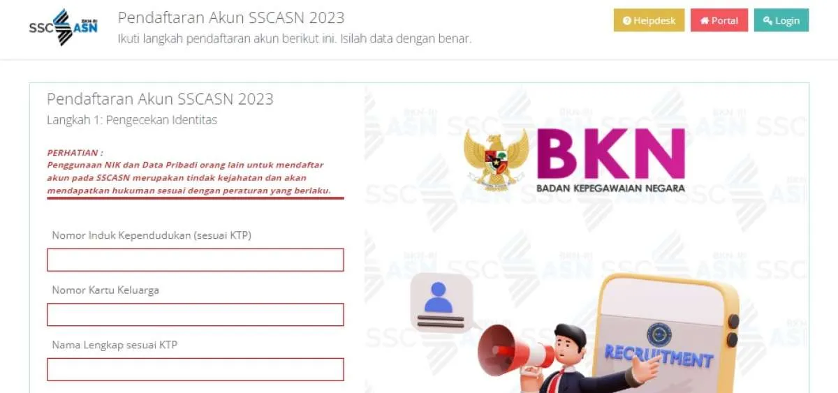 Cara Membuat Akun SSCASN BKN Buat Daftar CPNS dan PPPK 2023, Cermati Langkahnya