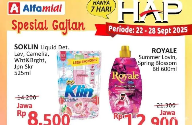 Katalog Promo Alfamidi Hemat Satu Pekan Periode 22-28 September 2025, Spesial Gajian!