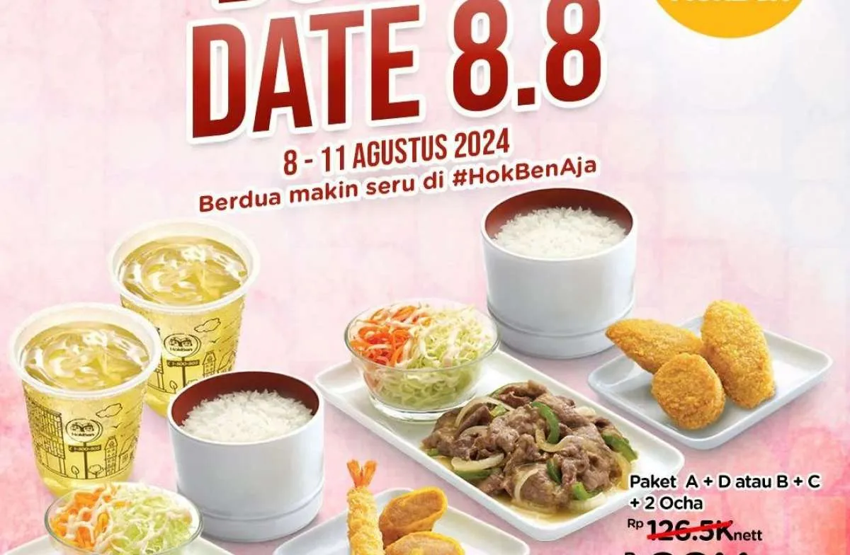 Promo Makanan 8.8 di Yoshinoya hingga HokBen, Masih Berlaku Sampai Akhir Pekan Ini