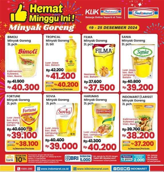 Promo Minyak Goreng Hemat Minggu Ini di Indomaret 19-25 Desember 2024