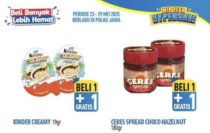 Promo Hypermart Beli Banyak Lebih Hemat 23-29 Mei 2025, Beli 1 Gratis 1 Selai Ceres