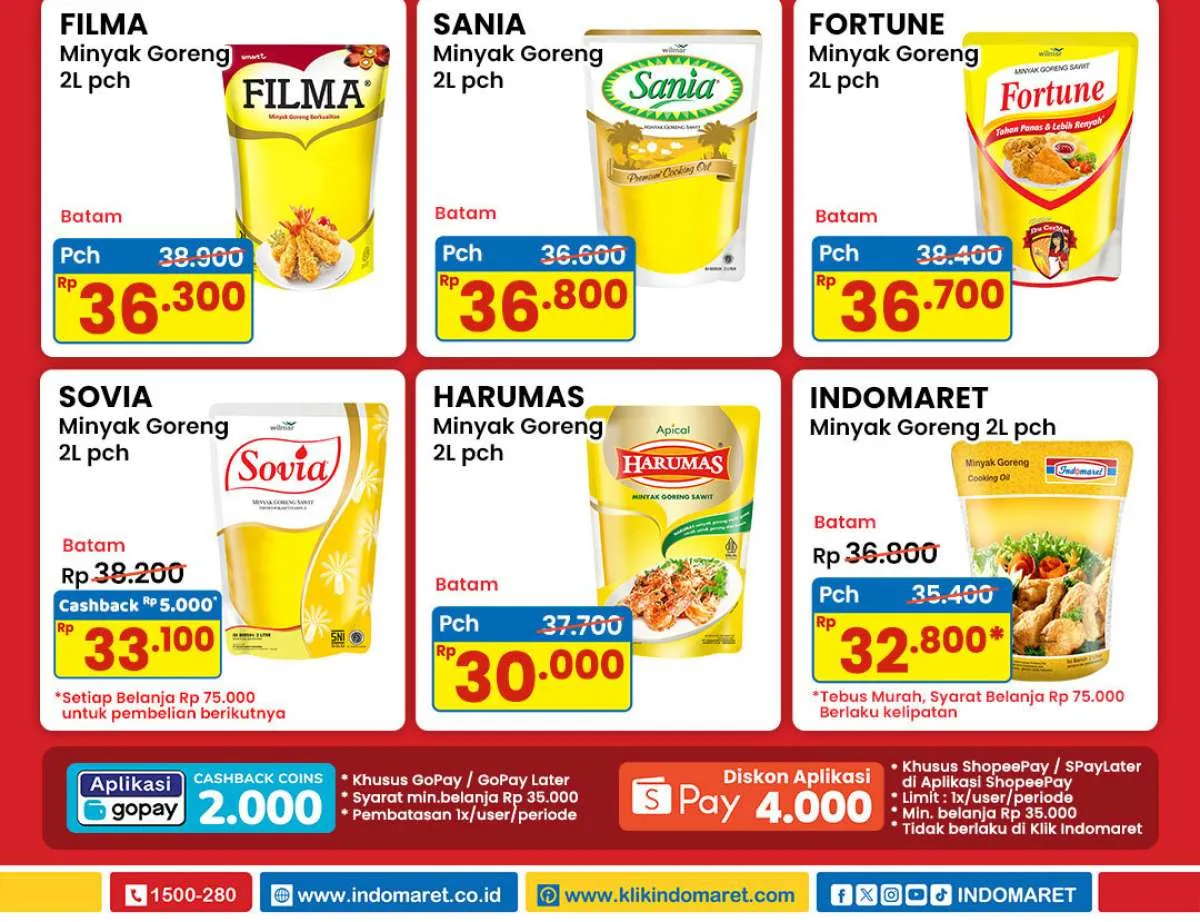 Harga Spesial Minyak Goreng di Indomaret: Sunco, Fortune Diskon