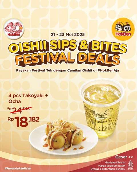 Promo HokBen Hari Teh Internasional 21-23 Mei 2025