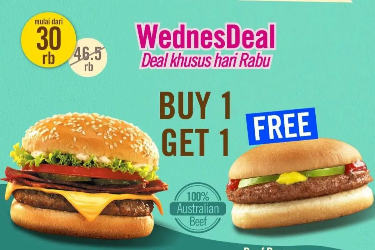 Promo A&W Oktober 2021, WednesDeal Buy 1 Get 1 Free Burger Rp 30.000