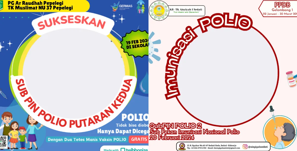 ​35 Twibbon Sub PIN Polio 2024 Putaran Kedua dengan Desain Keren, Yuk Sukseskan!