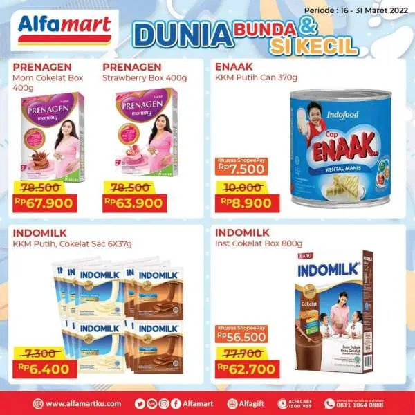 Promo Alfamart Dunia Bunda & Si Kecil Periode 16-31 Maret 2022