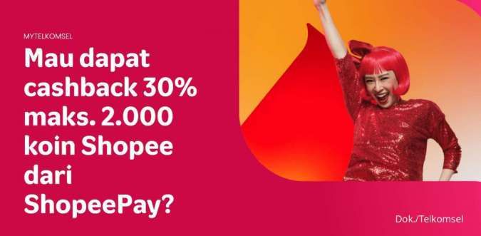 Promo Telkomsel April 2022, Beli Pulsa Pakai ShopeePay Cashback 30%