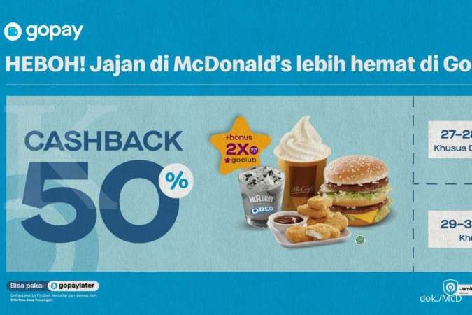 Promo Terbatas McD 27-31 Januari 2022, Jajan Lewat Gopay Bisa Dapat Cashback 50%