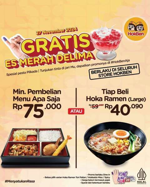 Promo Pilkada di HokBen 27 November 2024