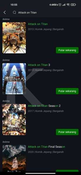 Attack on Titan Season 1-3 Subtitle Indonesia di iQIYI