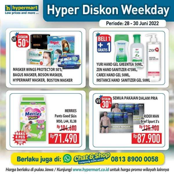 Promo Hypermart Hyper Diskon Weekday Mulai 28-30 Juni 2022