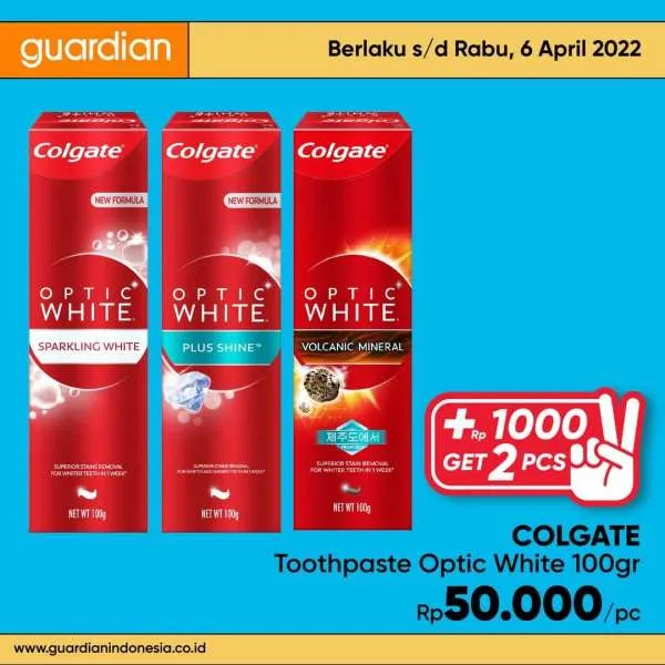 Promo Guardian +1000 Get 2 Pcs Periode 31 Maret-6 April 2022