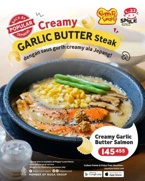 Promo Pepper Lunch Creamy Garlic Butter Salmon