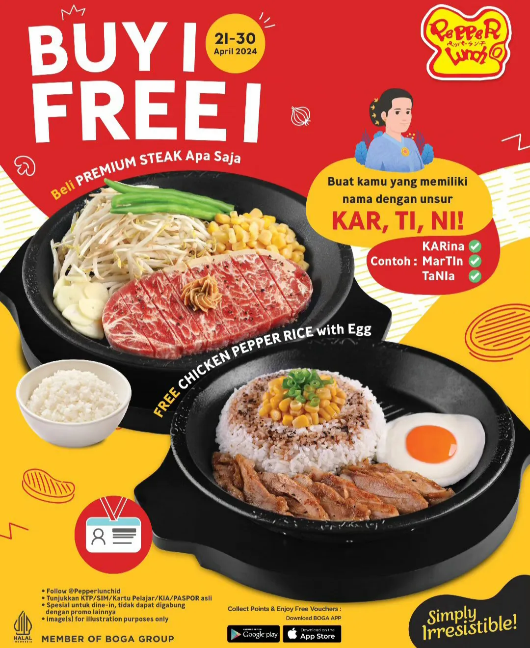 Promo Pepper Lunch buy 1 free 1