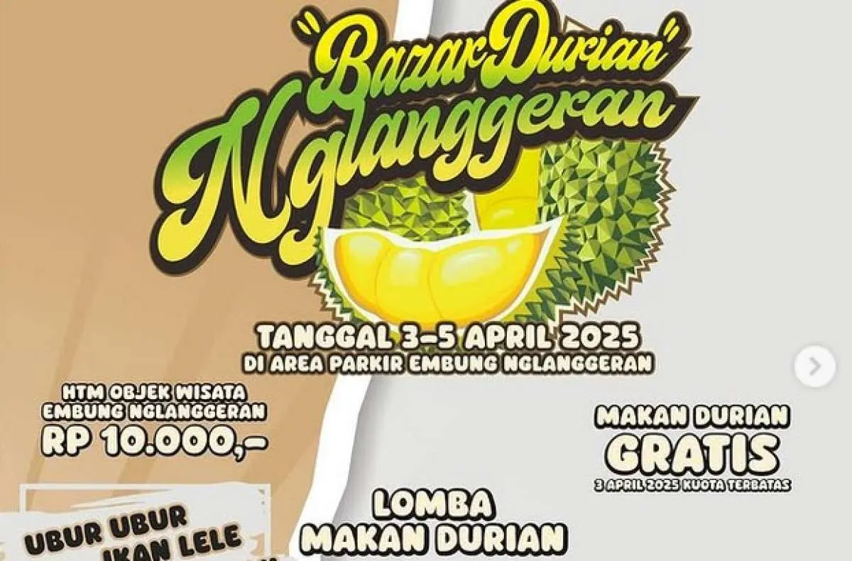 Libur Lebaran 2025 di Jogja? Jangan Lewatkan Bazar Durian Nglanggeran Mulai Hari Ini