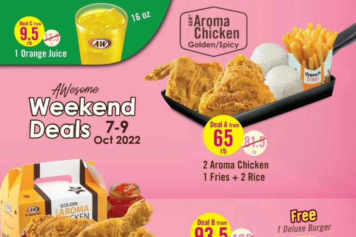 Promo AW Restoran 7-9 Oktober 2022, Hemat Paket Weekend Deals Nasi, Ayam, dan Kentang