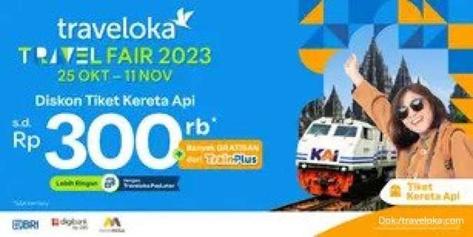 Promo Traveloka Travel Fair 2023 dengan Diskon Tiket Kereta Api Hingga Rp 300.000