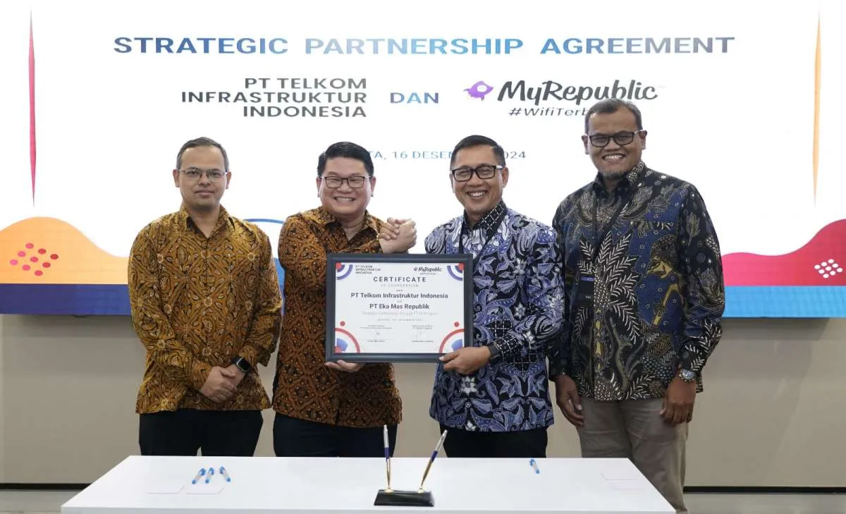 Telkom (TLKM) dan MyRepublic Teken Kerja Sama Layanan Fiber to The Home (FTTH)