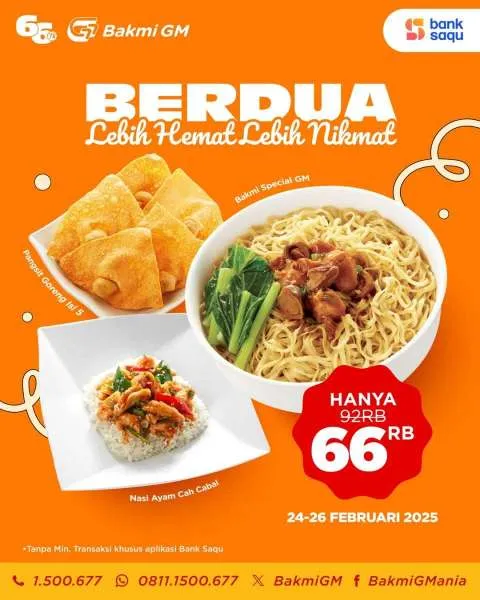 Promo Bakmi GM Berdua Lebih Hemat