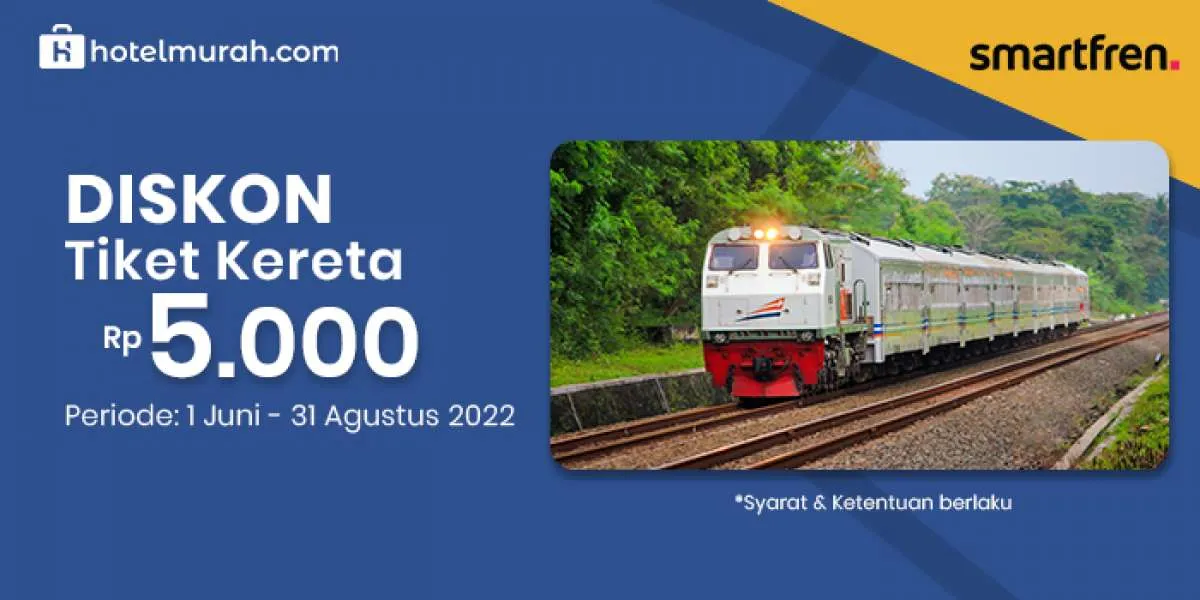 Promo Hotelmurah.com sampai 31 Agustus 2022, Dapatkan Diskon Tiket Kereta Rp 5.000