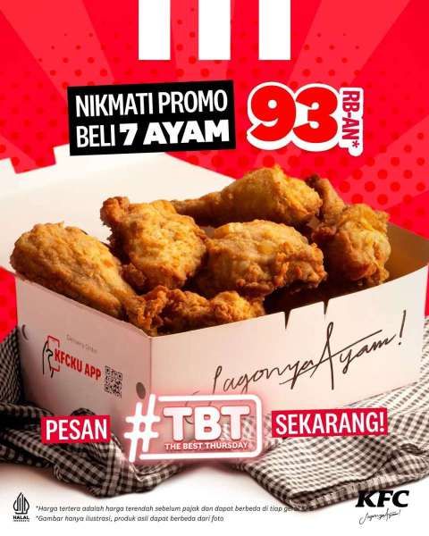 Promo KFC The Best Thursday Juli 2023, Paket Ayam Goreng Spesial di Hari Kamis