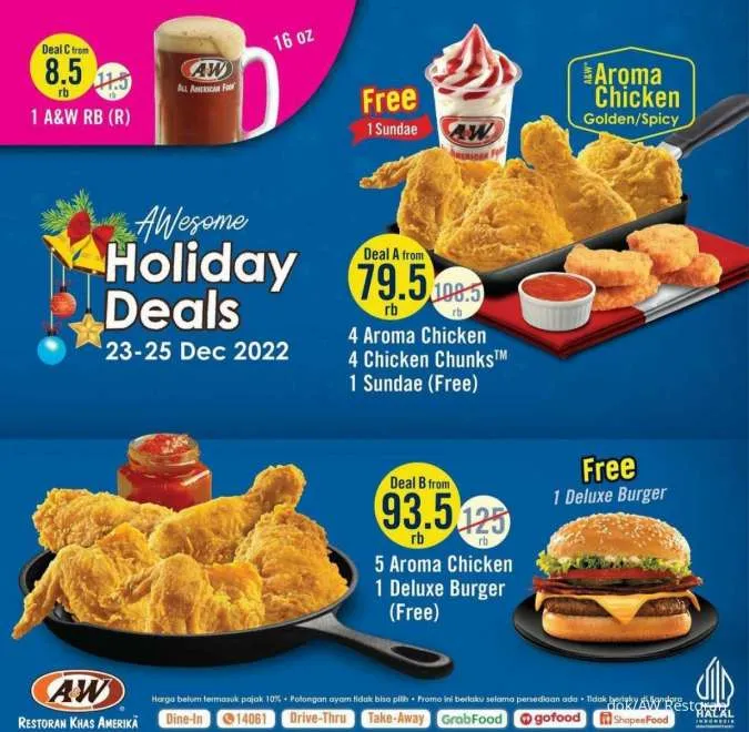 Promo AW Restoran Holiday Deals 23-25 Desember 2022