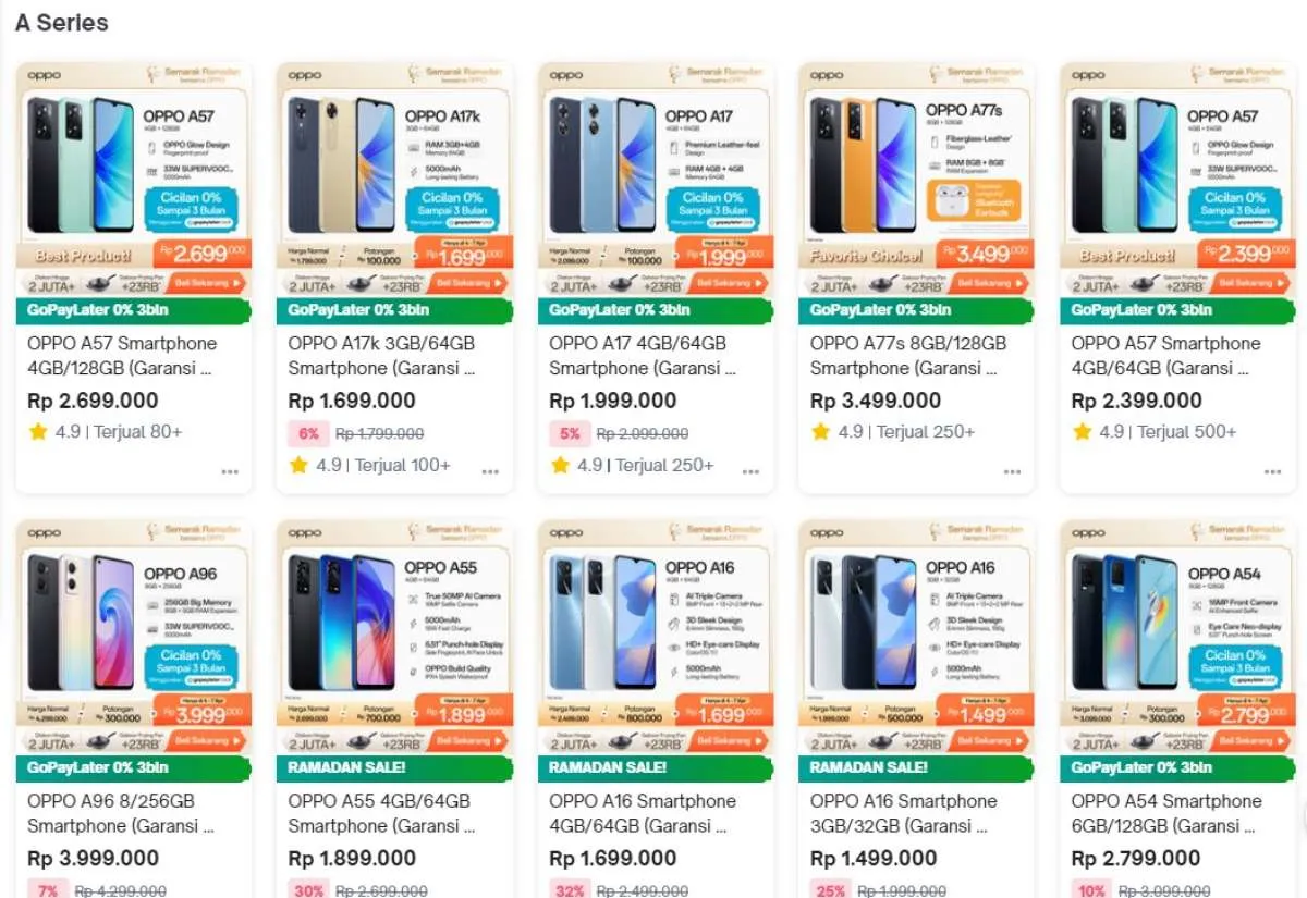 Daftar Harga HP OPPO Terbaru per April 2023: OPPO A Series