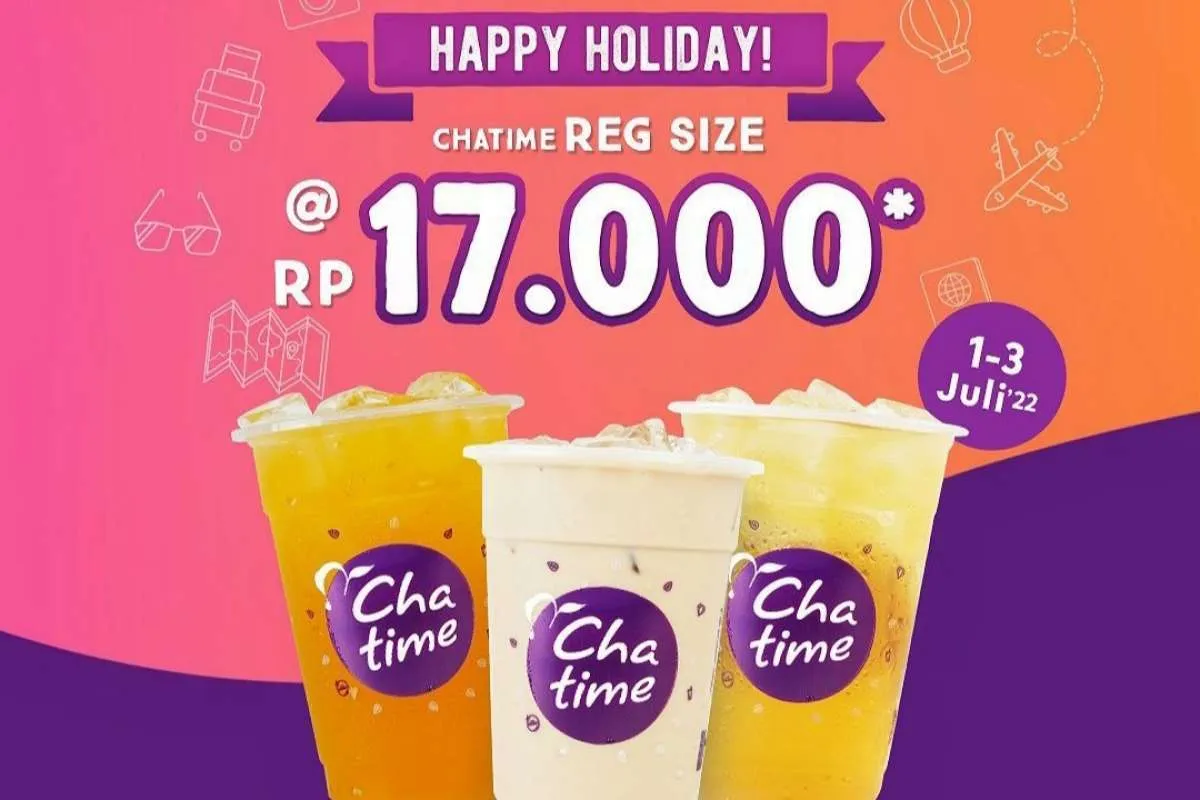 Promo Chatime Holiday 1-3 Juli 2022, Chatime Menu Tertentu Hanya Rp 17.000