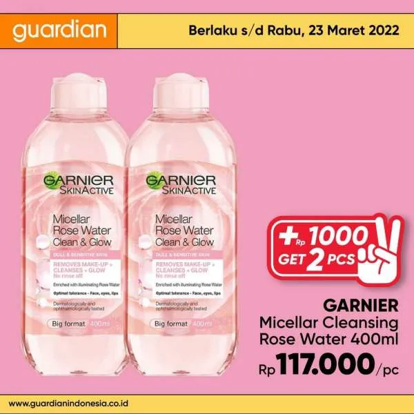 Promo Guardian +1000 Get 2 Pcs Periode 17-23 Maret 2022