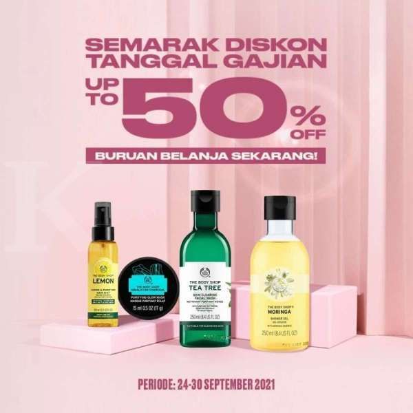 Promo The Body Shop Edisi Gajian, Diskon s/d 50% Off Hingga 30 September 2021