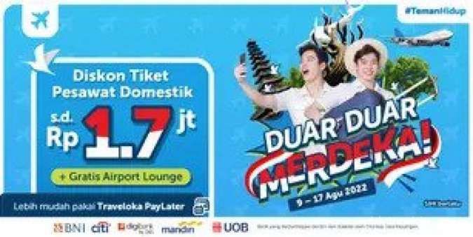 Manfaatkan Promo Traveloka Merdeka, Diskon Tiket Pesawat Domestik hingga Rp 1,7 Juta