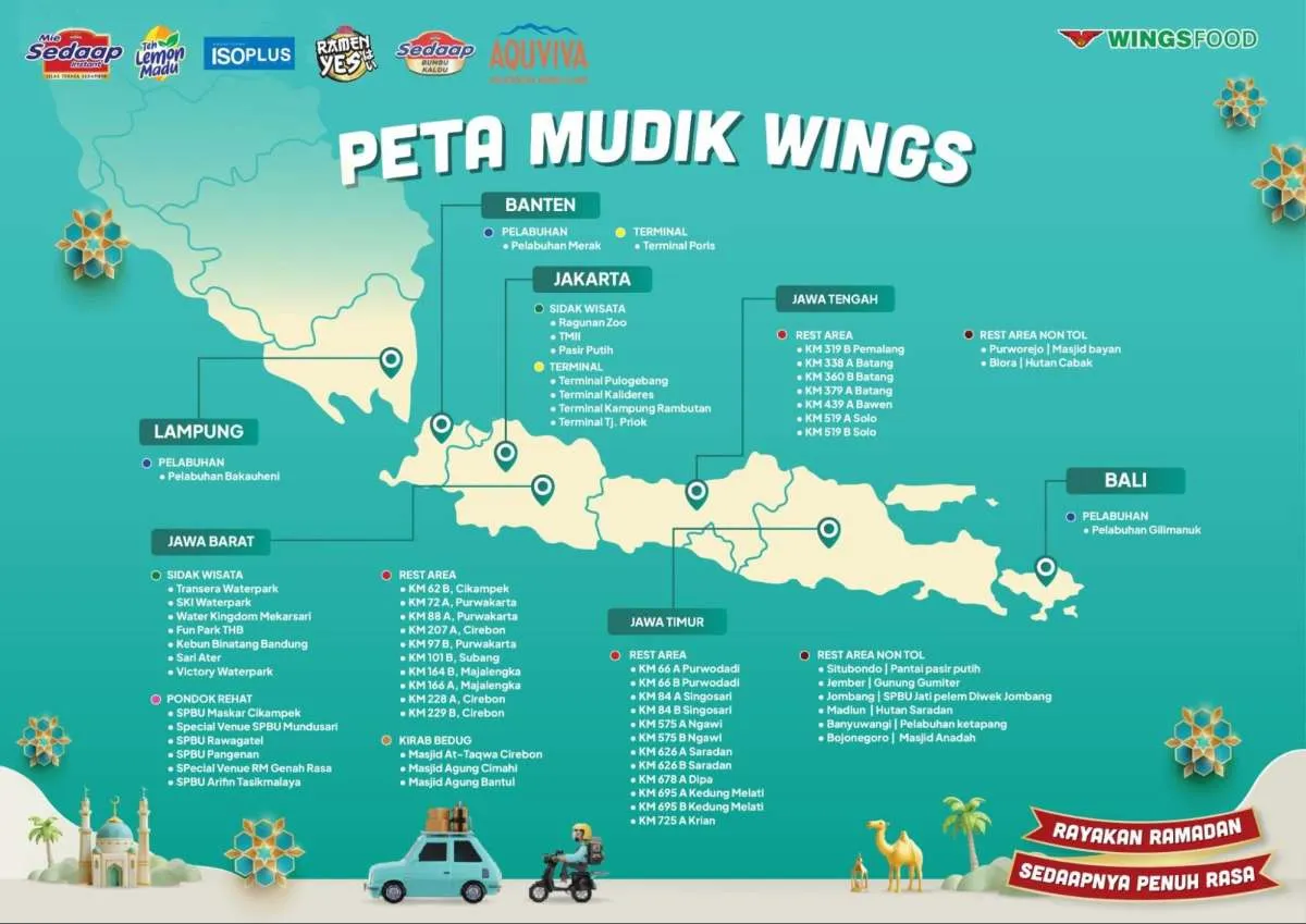 Catat! Ini Peta Jalur Mudik 2026 Disertai Lokasi Rehat dari Wings Food