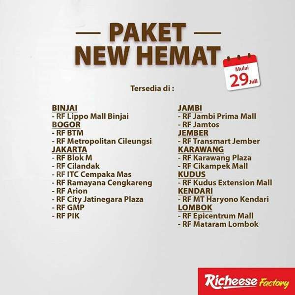 Promo Richeese Factory 29 Juli 2020 